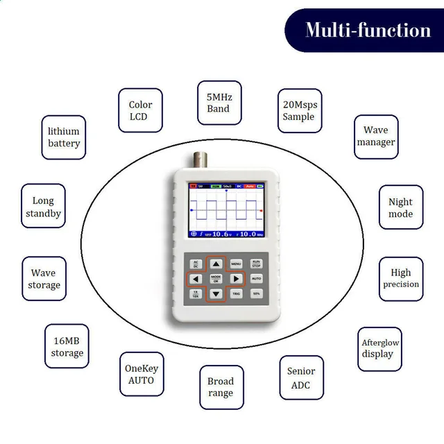 Best Offers Newly Digital Oscilloscope 5M Bandwidth 20MSps Handheld Mini Portable for DSO FNIRSI PRO XSD88