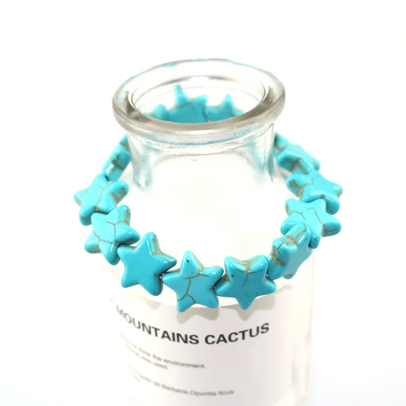 

Blue White Stone Couple Bracelets Stars Western Fashion Jewellery Stars Bracelet Female
