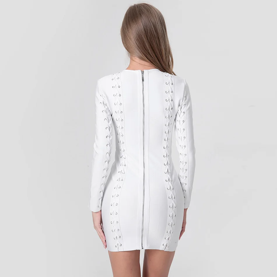 High-Quality-Lace-Up-Solid-Mini-Bandage-Dress-Women-Round-Neck-Long-Sleeve-White-Bodycon-Dresses (4)