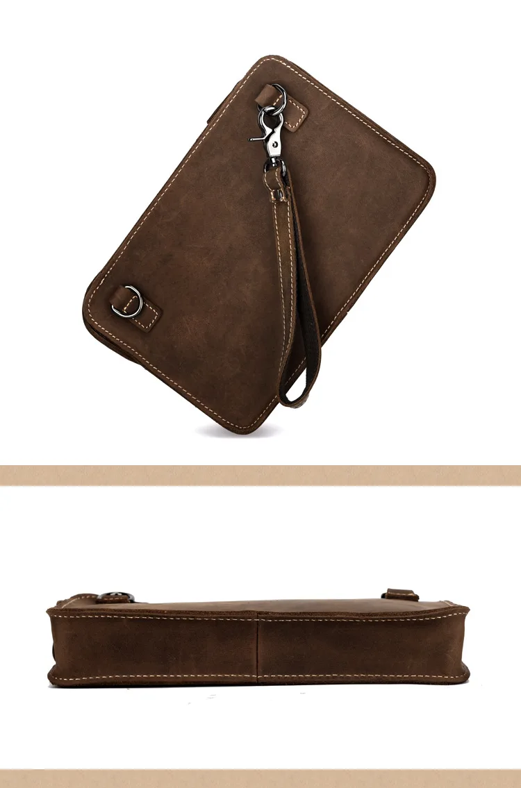 Винтажная мужская сумка через плечо из натуральной кожи, сумка-клатч с клапаном, мужская сумка-конверт для телефона, деловая сумка для путешествий, мужской подарок