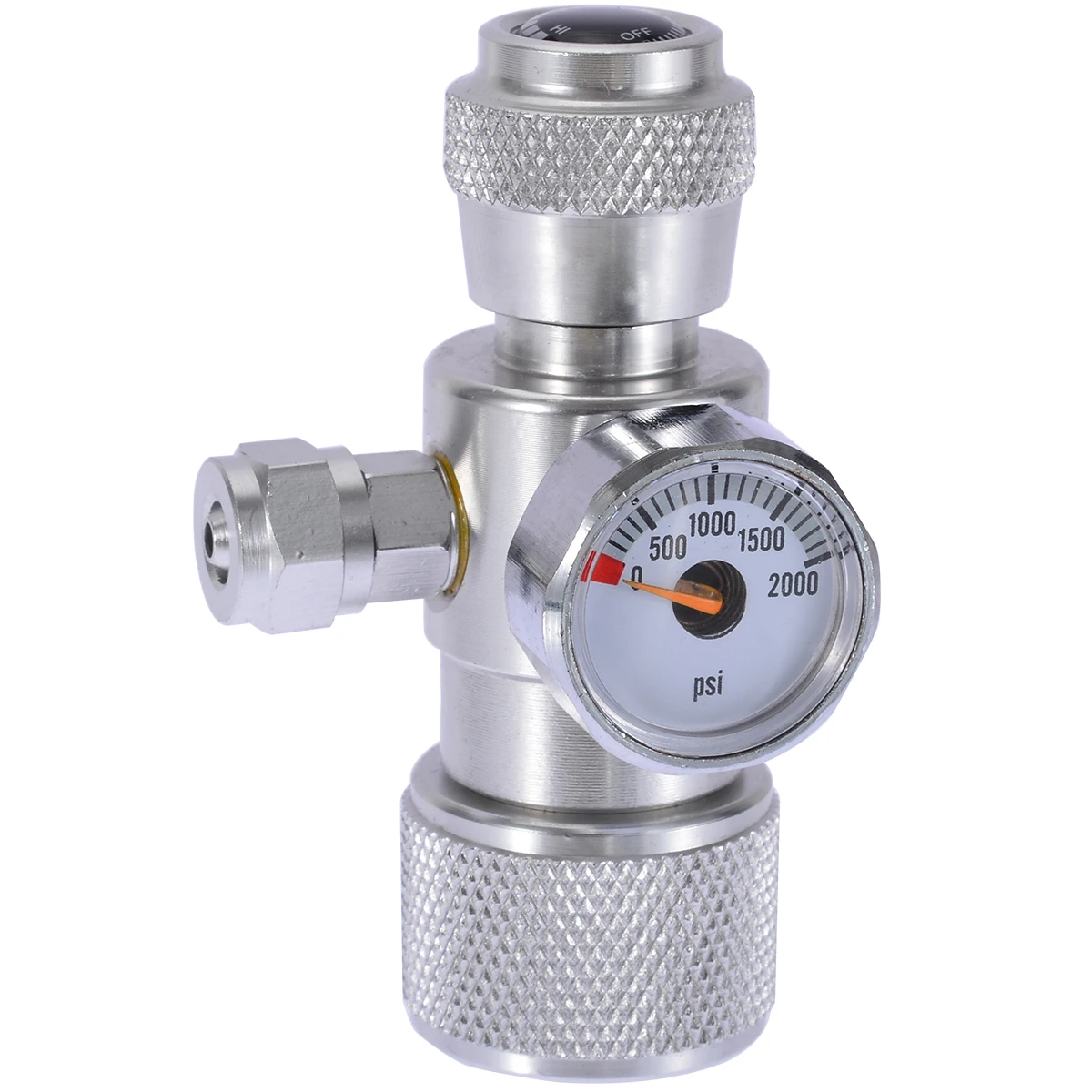 CO2 Aquarium Moss Plant Fish Single Pressure Gauge Regulator Manometer Equipment Silver Aluminium Alloy Aquarium Accessories