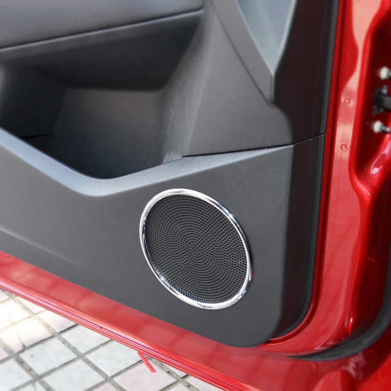 

For Ford Kuga Escape 2013 2014 ABS Chrome Audio Speaker Stereo Decorative Ring Cover Loop Accessories Car Styling 6pcs