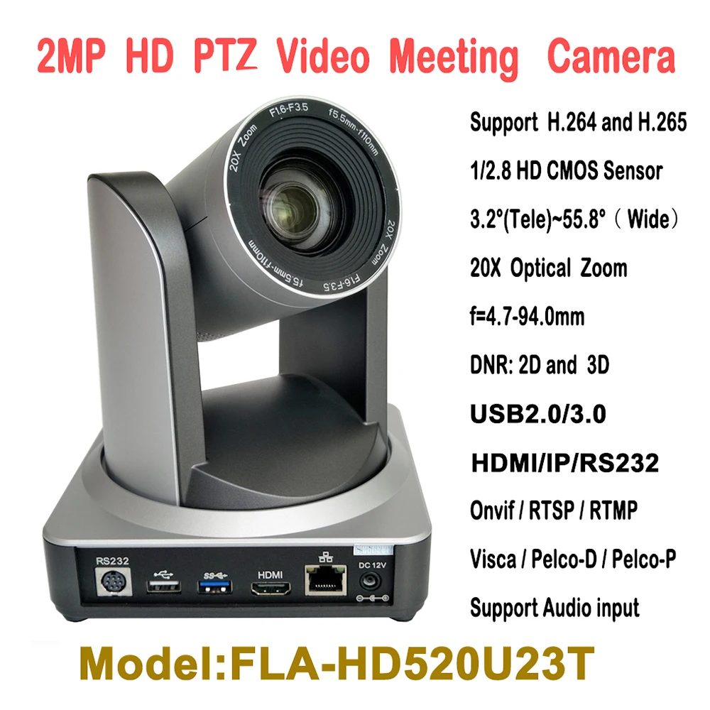 2MP 20X оптический зум USB HDMI IP трансляции и конференции Видео PTZ камера RTMP RTSP Onvif с