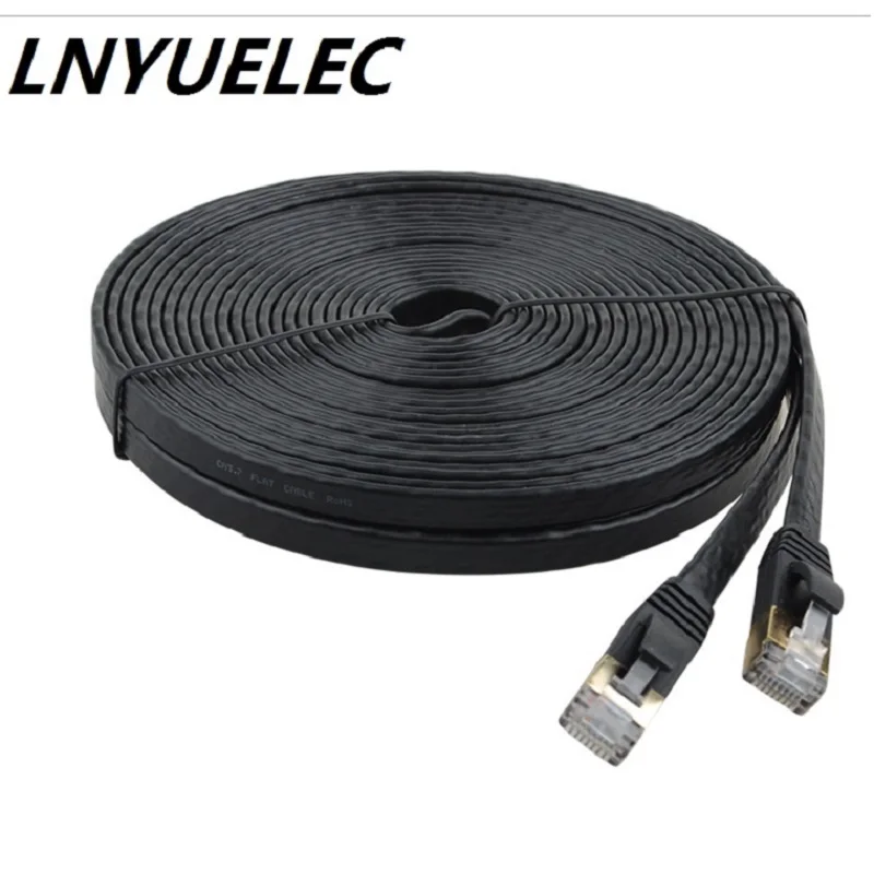 0.5m 2m 3m 1.5ft 5ft 10ft 6ft 3FT 1M CAT7 RJ45 Patch flat Ethernet LAN Network Cable For Router Switch gold plated 03