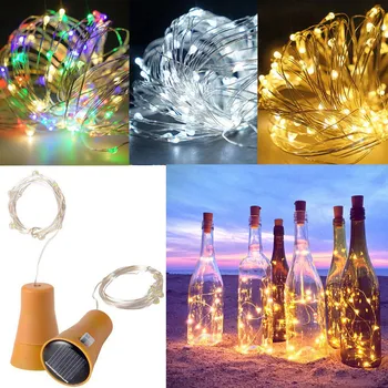 

1PC 2M Solar Cork Wine Bottle Stopper Copper Wire String Lights Fairy Lamps Outdoor Party Decoration#X