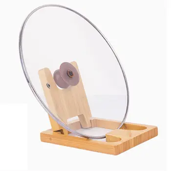 

Kitchen Pot Lid Storage Rack Wooden Shelf Turret Lid Rack Kitchen Supplies Creative Pot Rack Chopping Block Cutting Board Rack