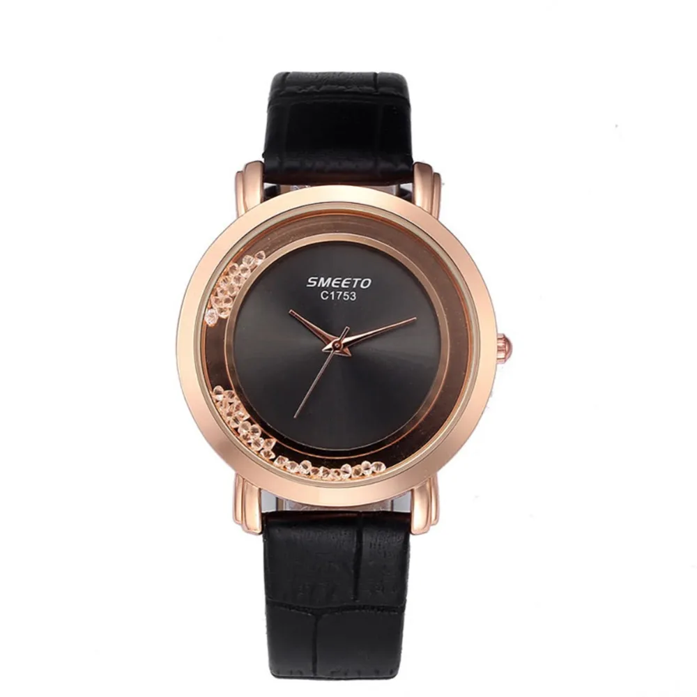 Простой Для женщин часы, кожаный ремешок с искусственным циферблата наручные часы для Для женщин, Повседневное кварцевые наручные часы