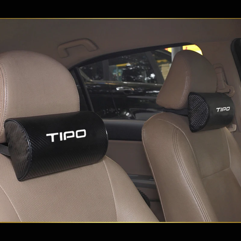 Углеродное волокно текстура из искусственной кожи авто подушка безопасности авто сиденье голова шеи Отдых подушка подголовника для Fiat Tipo