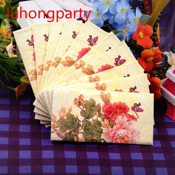 

5packs New design Peony Flower toilet tissue elegant napkin paper printed event handkerchief wedding birthday party supplies