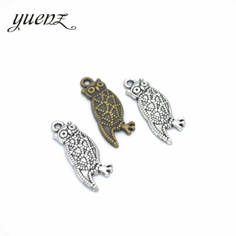 YuenZ 15 шт. искусственный серебряный цвет сова шармы кулон для DIY изготовления