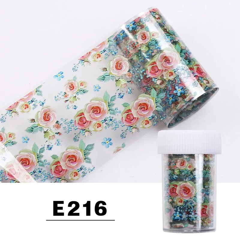 Безessical 1 шт. 100*4 см модные наклейки для нейл-арта фольга переводные наклейки для ногтей дизайн цветочные украшения голографические наклейки для ногтей Обертывания инструмент - Цвет: E216