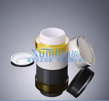 

50ml white PET jar, Pill Container Plastic Medicine Box with White Cover,double wall, 50g cream Jar Food Grade Material PET Jar