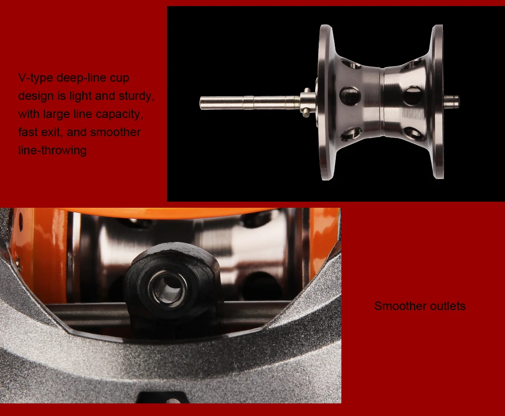 RoseWood GW.CA Right Or Left Baitcasting Reel 9BBs 6.11 Bait Casting Fishing Reel Magnetic Brake And Anti-Explosion Line  (6)