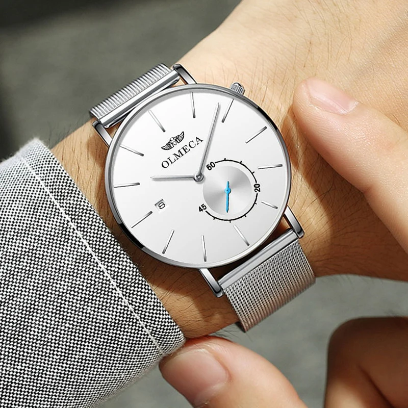 Sports Date Mens Watches Top Brand Luxury Waterproof Sport Watch Men White Ultra Thin Dial Quartz Watch Casual Relogio Masculino Sports Date Mens Watches Top Brand Luxury Waterproof Sport Watch Men White Ultra Thin Dial Quartz Watch Casual Relogio Masculino
