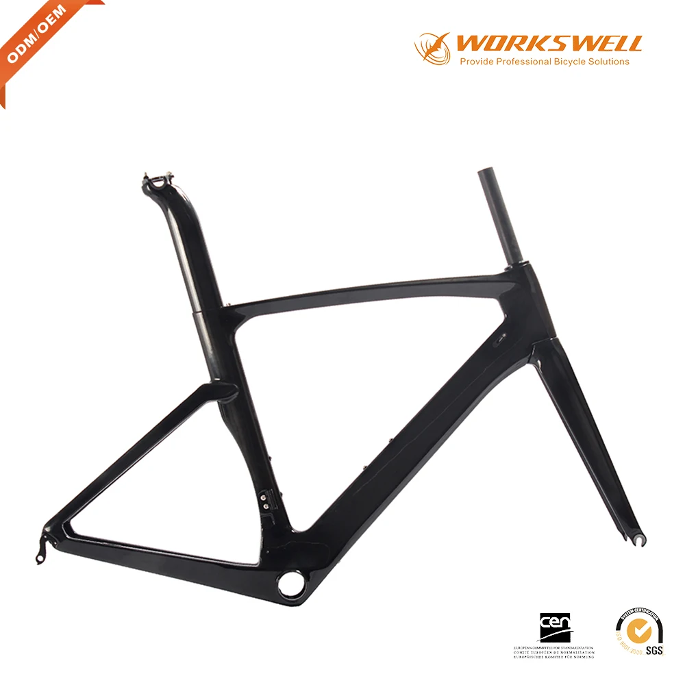 Excellent Latest BB386 road bike carbon frame road aero v brake UD carbon bicycle frame in 2 years quality warranty 0