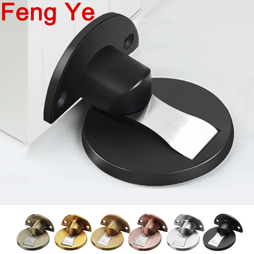 Feng Ye Magnetic Door Stops 304 Stainless Steel Door Stopper Hidden Door Holders Catch Floor Nail-free Furniture Hardware