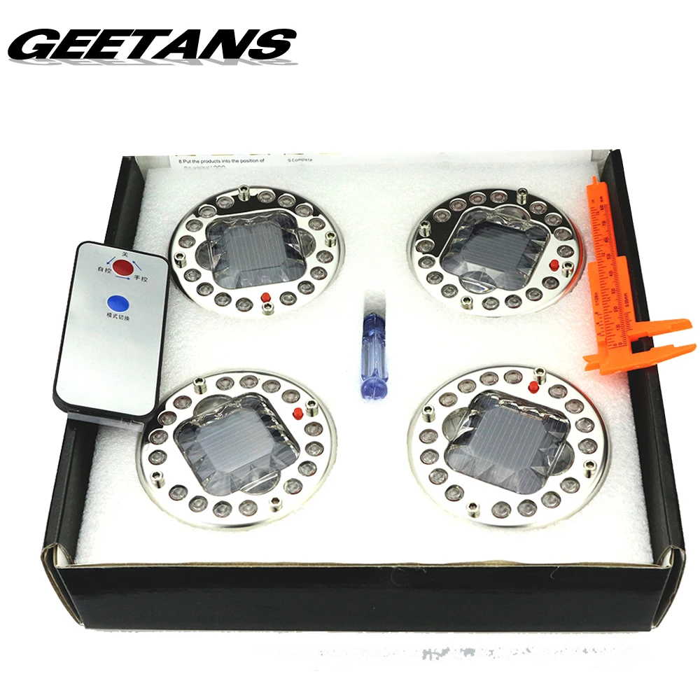 

GEETANS 4PCS/lot Solar Energy Auto Flash Discoloration LED Car Decoration Wheel Tire Hub Auto Styling Light waterproof Lamp Cj