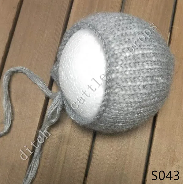 S043 Мохеровый капор ручной работы для детей, реквизит для фотосъемки детей. Реквизит для фотосъемки. Подарок на день рождения ребенка - Цвет: S043