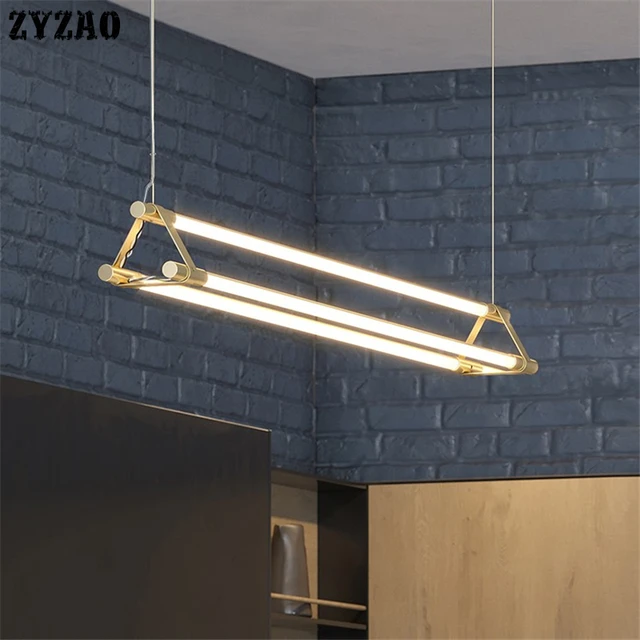 $US $120.00 Nordic Modern Minimalist Pendant Lights Simple Long Strip Restaurant Bar Hanglamp Creative Luxury Brass Dining Room Hanging Lamp