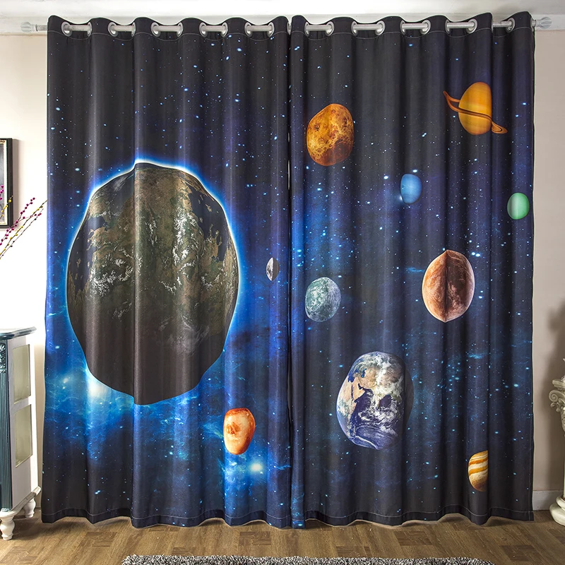 

Children Bedroom Nebula Star Universe Science Theme Stereo Curtains For Living Room Curtains For Bedroom Window Curtain