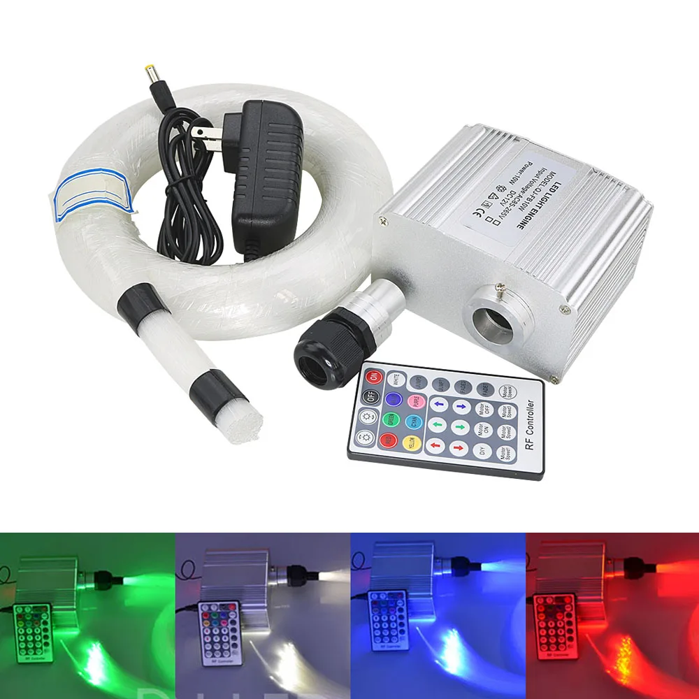 

LED Fiber Optic Star Ceiling Lights Kit 180 strands*2M Optical Fiber and 10W RGBW Twinkle Light Engine with 28Key RF Remote