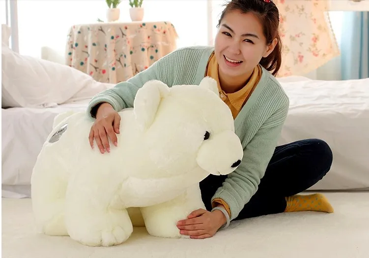stuffed animal white polar bear plush toy about 75 cm soft doll t6997