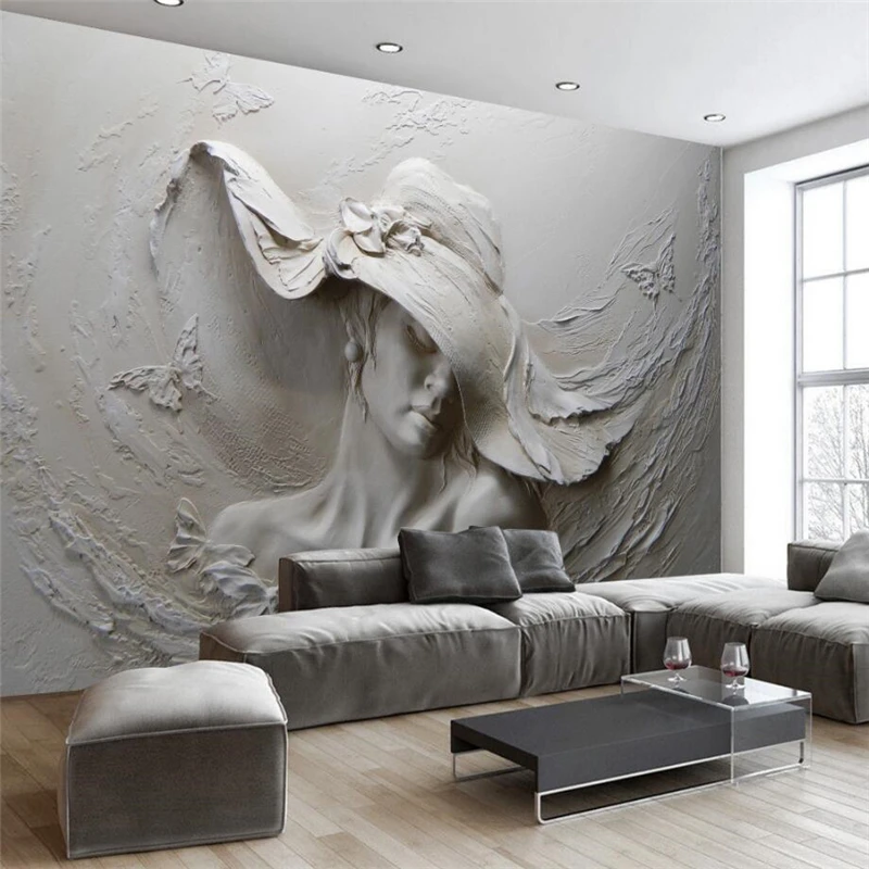 Beibehang пользовательские обои 3D стерео рельеф красота ТВ фон гостиная фотография |