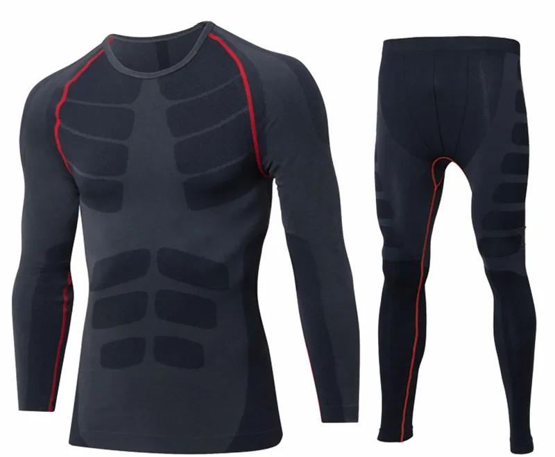 long underwear Winter Thermal Underwear Sets Men Quick Dry O-Neck Stretch Men's Thermo Underwear Male Warm Thermo Long Johns Set men's thermal pants