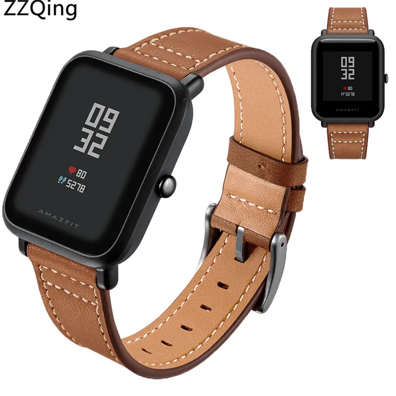 Ремешок из мягкой кожи для Xiaomi Huami AMAZFIT Bip спортивный сменный Браслет смарт часов