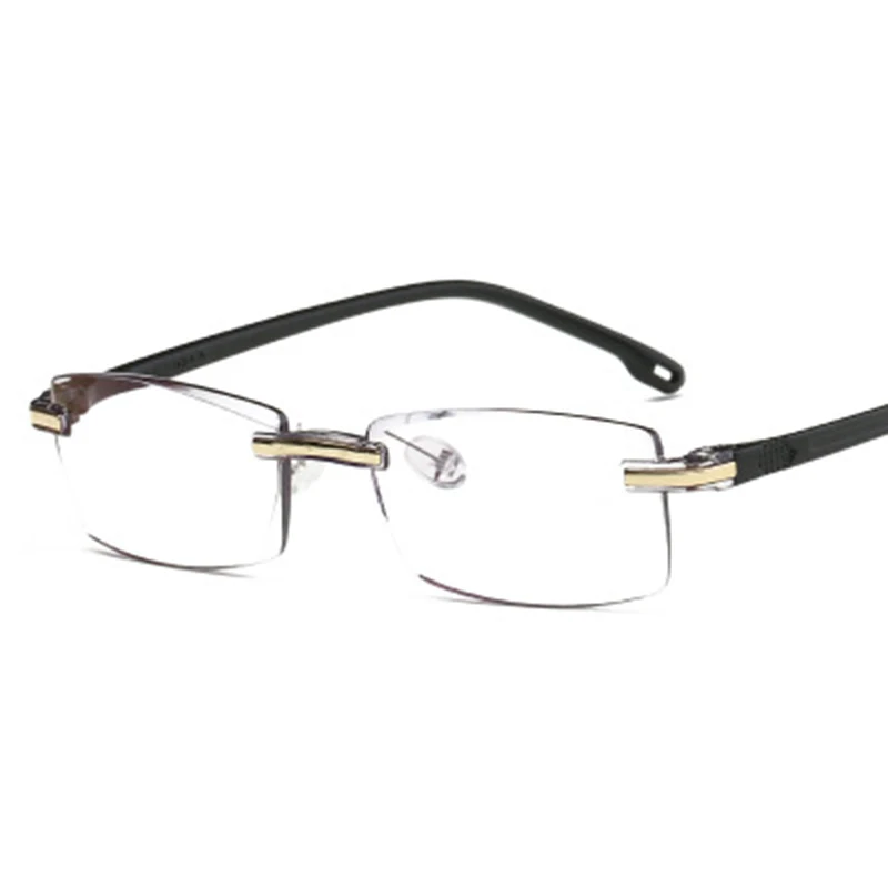 Сверхлегкий анти синий свет чтения Стекло Для мужчин алмазные Rimless es бренды