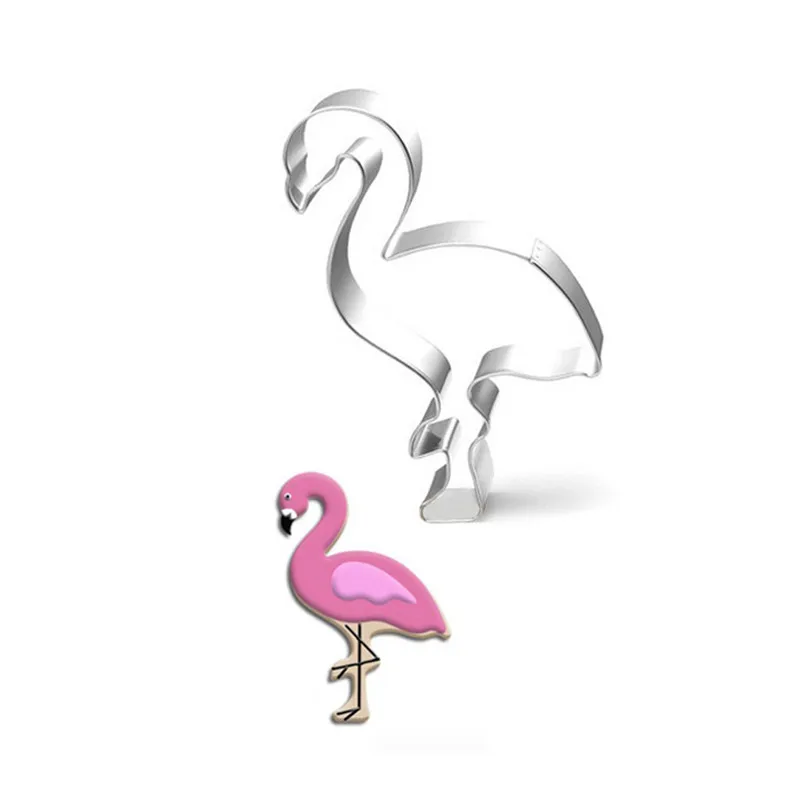 

1pc Stainless Steel Cookie Cutters Flamingo Animal Cookie Stamps Bakeware Cookie Mold Cake decorating tools Biscuit Mold