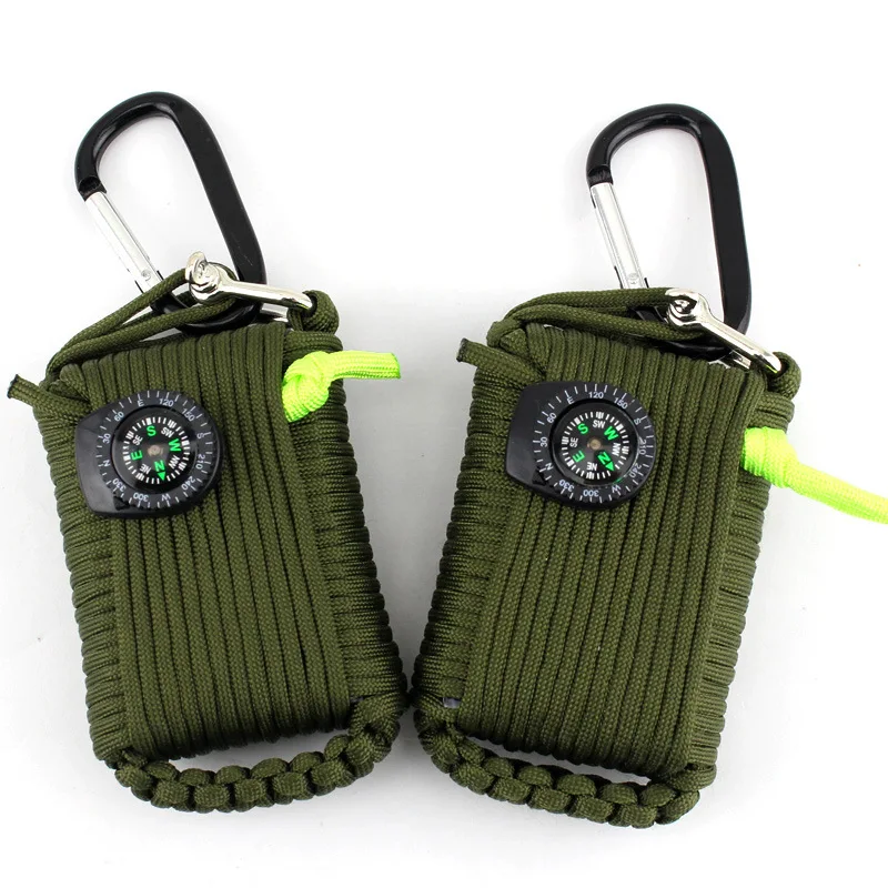 

New 29 in 1 Survival Outdoor EDC Paracord Survival Kit Emergency EDC Gear for Camping Hunting Green Useful Hunting Tools