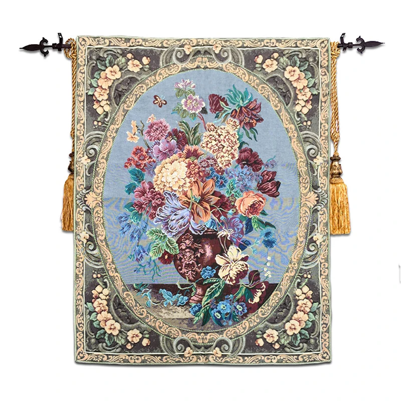 

Belgian tapestry for the living room and bedroom restaurant decorative painting European classical murals flower 113x137cm