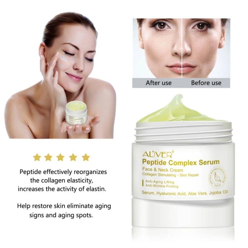 Polypeptide Essence Cream Moisturizing Firming Skin Lighten Fine Lines Anti-Wrinkle Anti-Aging Face Serum Long Lasting