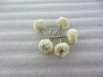 

free shipping 100pcs/bag dental gold silver metal cleaning mounted cotton thread brush, mini jewelry polishing wheel with handle