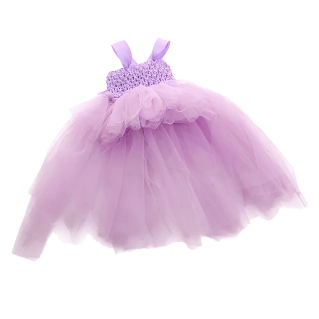 Irregular Fairy Long Gauzy Lace Dress Brace Skirt for 18 inch Girl Doll Baby Dolls Dress 
