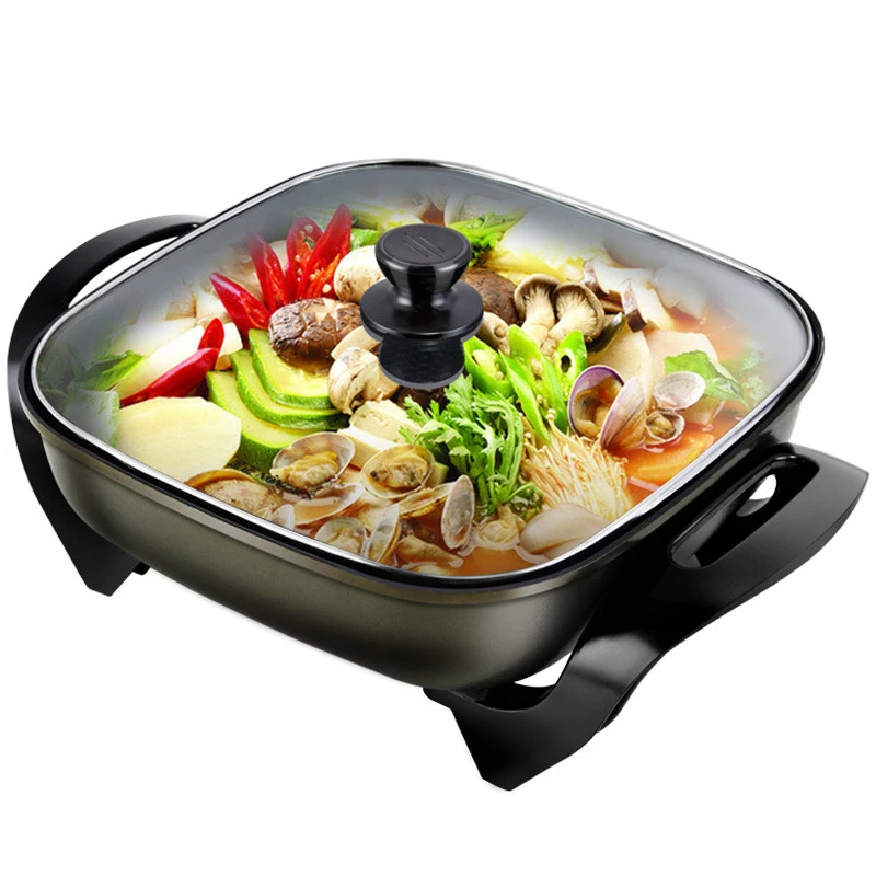 1600W large power electric multi function cooker 5L fry hotpot stew