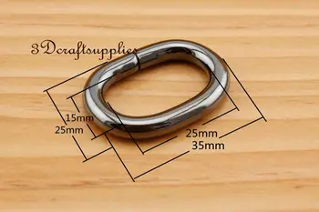 

metal oval Rings oval loop for webbing gunmetal 25 mm 1 inch 10pcs U160