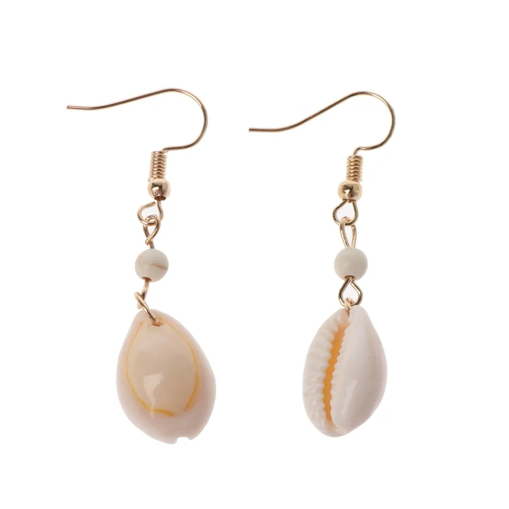

Trendy Natural Simple Cowrie Shell Hook Dangle Drop Earrings For Women Fashion Jewelry