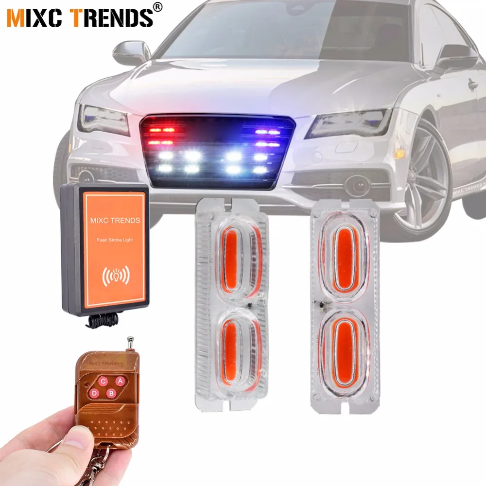 

Wireless Remote Control COB LED Strobe Light Flasher For Vehicle Motorcycle 12V Auto LED DRL Light Bar Car Emergency Flash Light