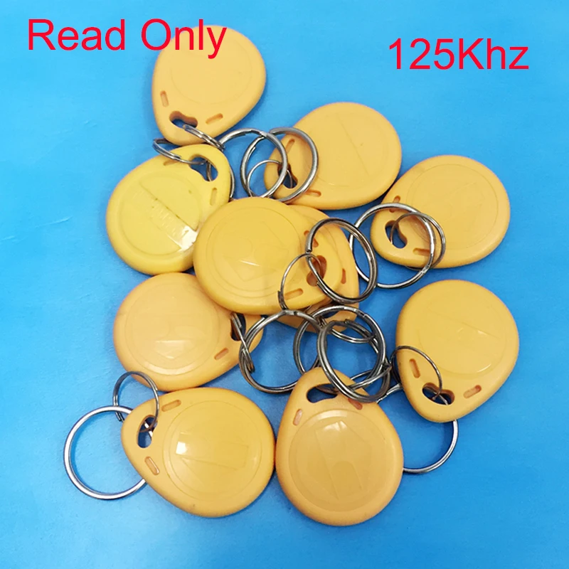 10 pcs 125khz keyfobs card Yellow TK4100 Chip Keycard Read only Access key-chain Card for Control System Key | Безопасность и