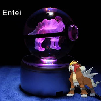 

Entei Crystal ball 3D LED Night Light Lamp Button Cell Powered Figurines Decorations