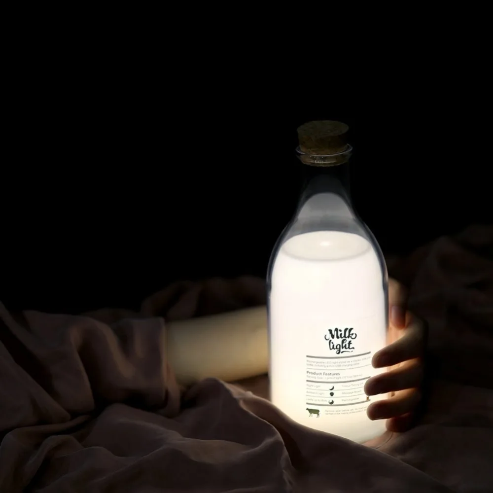 

Creative Milk Bottle Lamp USB DIY Message LED Milk Bottle Night Light Sleep Timing Mode House Party Decor