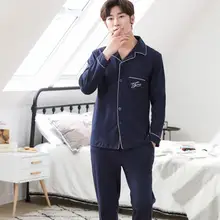 Высокое качество осень зима Длинные для мужчин хлопковые пижамы Multi стиль мягкий принт пижамы для девочек повседневное