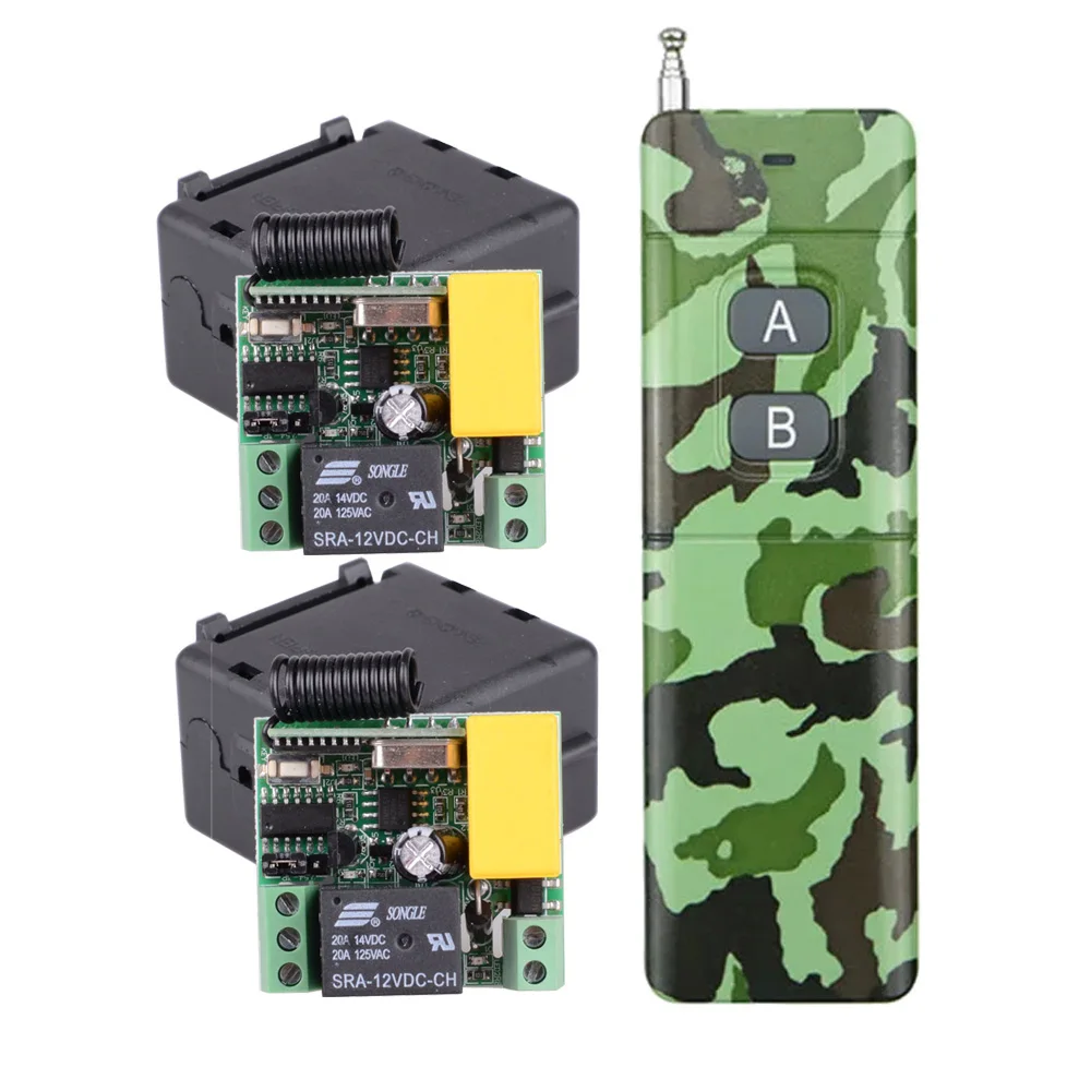 

Long Range 200-3000M Camouflage Transmitter 2CH 220V 10A Wireless Remote Control Switch Lamp Light LED Remote Mini Light Switch