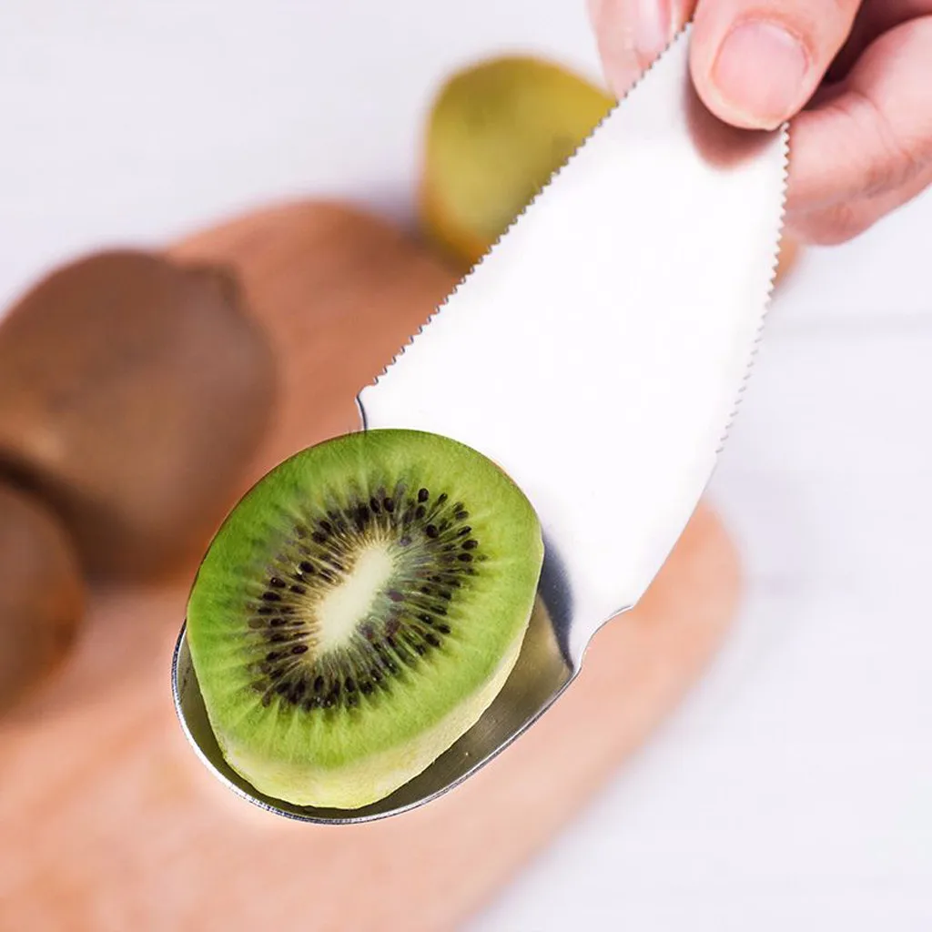 

Stainless Steel Kiwi 2-in-1 Easy Peelers Cutter Fruit Pulp Spoon Kitchen Utensils Gadget Tools Fruit Vegetable Cutter Tools