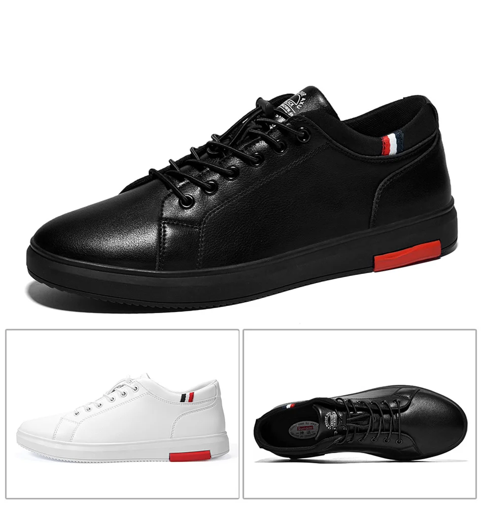 Мужские теннисные кроссовки SUROM, черные и белые цветные повседневные туфли, удобные классические туфли для взрослых, на осенний сезон