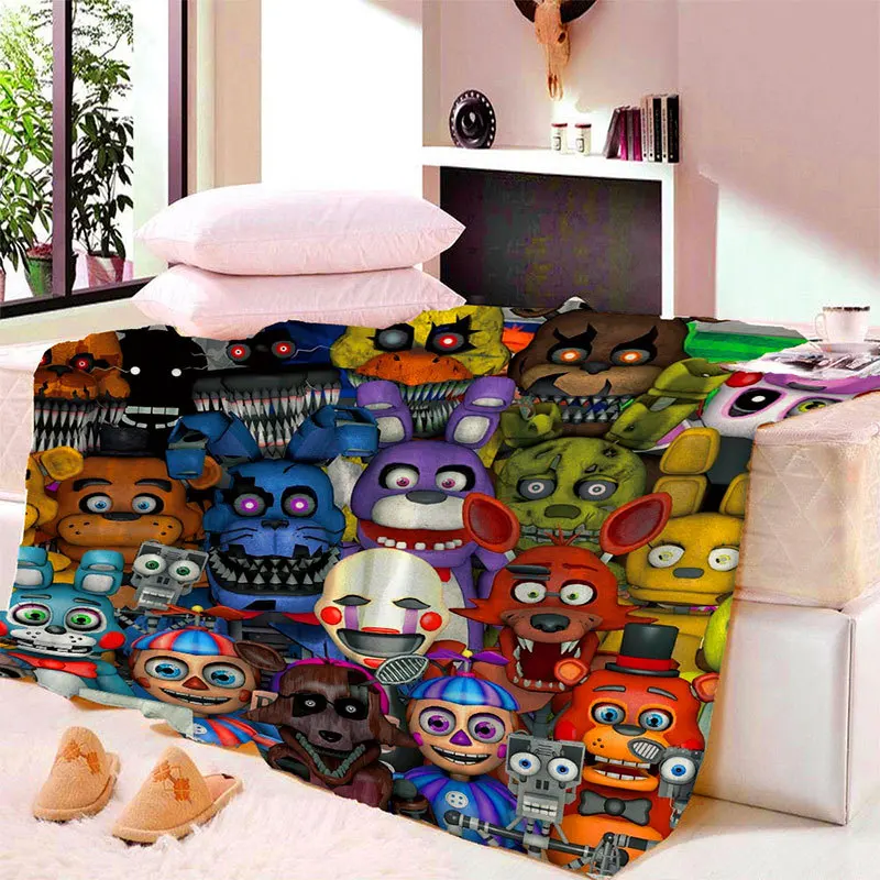 

Anime Five Nights At Freddy Blanket Mat Tapestry Soft Wall Bedspread Beach Towel Mat Blanket Table Beach Towel Cosplay