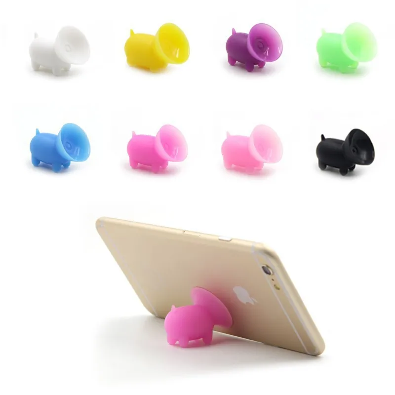 Mobile-Phone-Smart-Phone-Holder-Stands-Suction-Plunger-Pigs-for-lPhone4S5S6S-Galaxy-S4-S3-XiaoMi-with