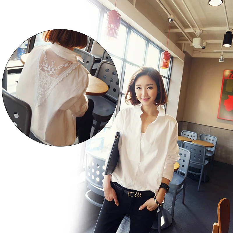 

Soft Long Sleeve Women'S Tops Women Work Tops Comfortable Shirts White